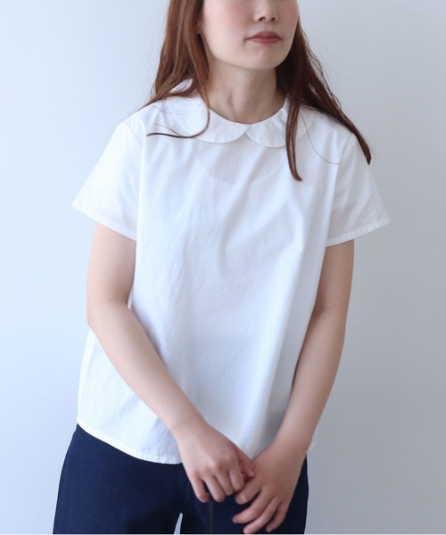 bulle de savon（ビュルデサボン）の「△itsumo 丸衿半袖ブラウス（シャツ/ブラウス・レディース・ホワイト/その他・FREE）」の6枚目の写真