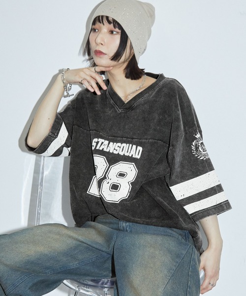 Anchor Smith(アンカー スミス)の「ヴィンテージ加工 ゲームデザイン ナンバリングビッグホッケーTシャツ(Tシャツ/カットソー・レディース・ブラック/レッド/ネイビー・M/L)」の20枚目の写真