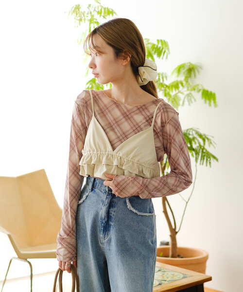Kastane（カスタネ）の「バイアスチェックプルオーバー（Tシャツ