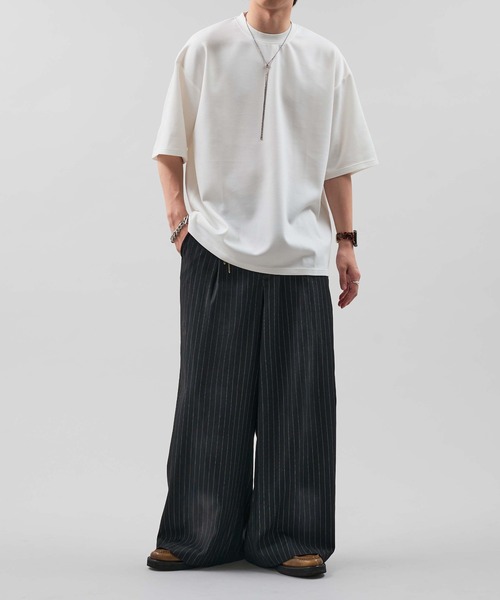 epnok(エプノック)の「ベーシックルーズ半袖ポンチTee(Tシャツ/カットソー・メンズ・オフホワイト/ブラック/グレイッシュブルー・LARGE/MEDIUM/SMALL)」の4枚目の写真
