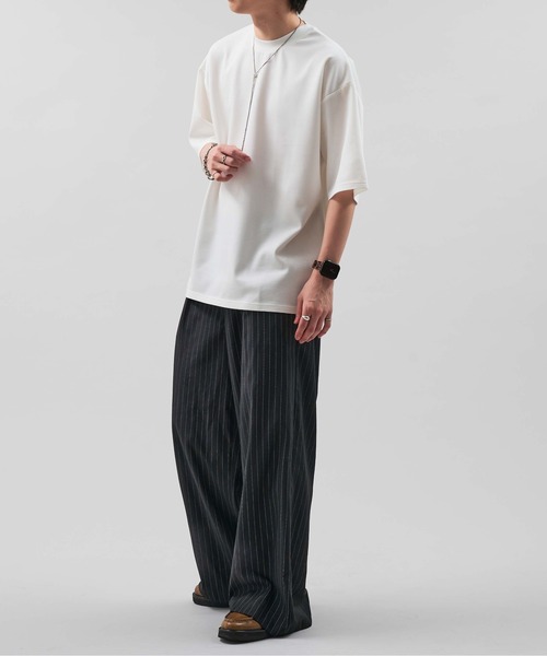 epnok(エプノック)の「ベーシックルーズ半袖ポンチTee(Tシャツ/カットソー・メンズ・オフホワイト/ブラック/グレイッシュブルー・LARGE/MEDIUM/SMALL)」の5枚目の写真