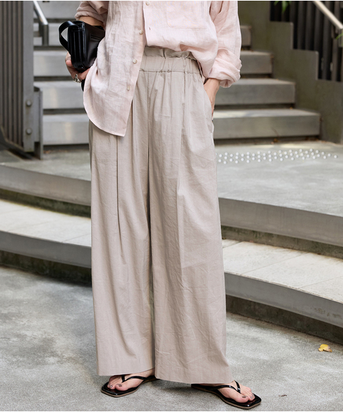 JOURNAL STANDARD（ジャーナルスタンダード）の「《追加3》ウォッシャブルC/LIVIS ワイドパンツ（その他パンツ・レディース・ライトグレー/ブラック/ピンク/オートミール・40/38/36/34）」の2枚目の写真