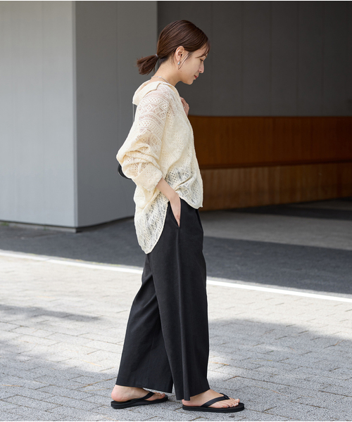 JOURNAL STANDARD（ジャーナルスタンダード）の「《追加3》ウォッシャブルC/LIVIS ワイドパンツ（その他パンツ・レディース・ライトグレー/ブラック/ピンク/オートミール・40/38/36/34）」の5枚目の写真