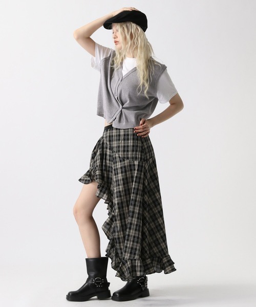 FOREVER 21（フォーエバー トゥエンティーワン）の「【2025SS】イレヘムロングスカート（スカート・レディース・チェック・FREE）」の13枚目の写真