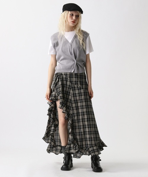 FOREVER 21（フォーエバー トゥエンティーワン）の「【2025SS】イレヘムロングスカート（スカート・レディース・チェック・FREE）」の12枚目の写真