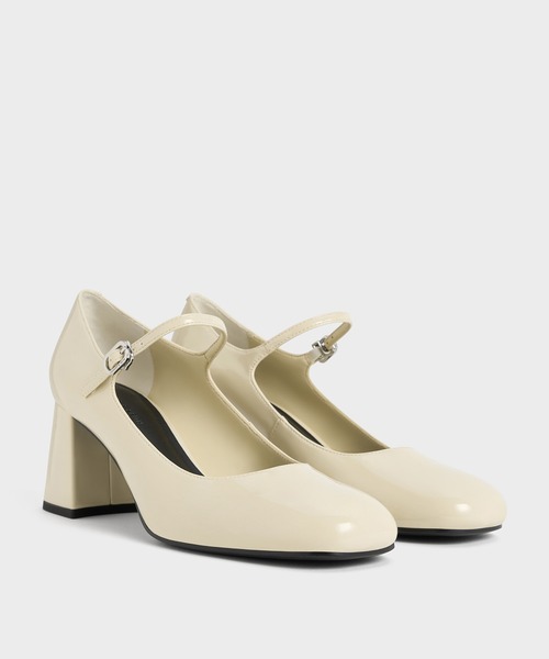 CHARLES & KEITH パテントブロックヒール メリージェーンパンプス パテントブロックヒール メリージェーンパンプス（パンプス