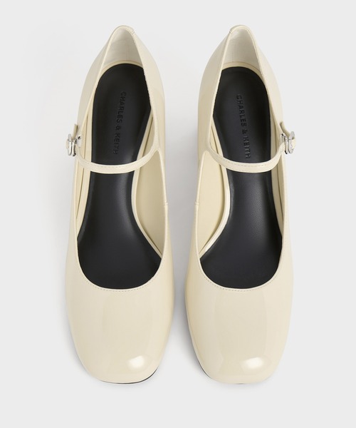 CHARLES & KEITH パテントブロックヒール メリージェーンパンプス パテントブロックヒール メリージェーンパンプス（パンプス
