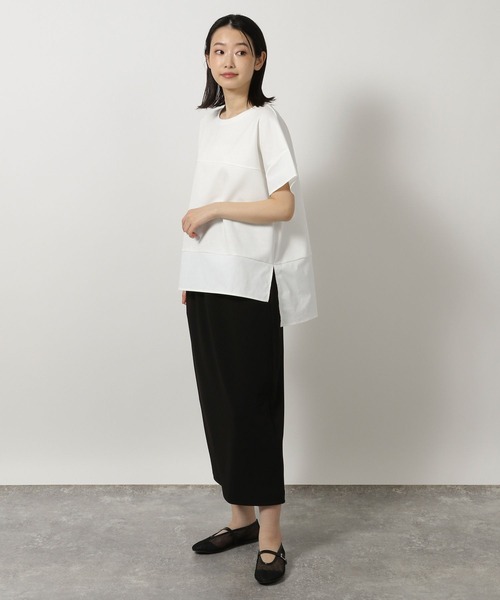 LAKOLE（ラコレ）の「フハクキリカエTEE / 497862（Tシャツ/カットソー・レディース・オフホワイト/ブルー/ブラック・FREE）」の6枚目の写真