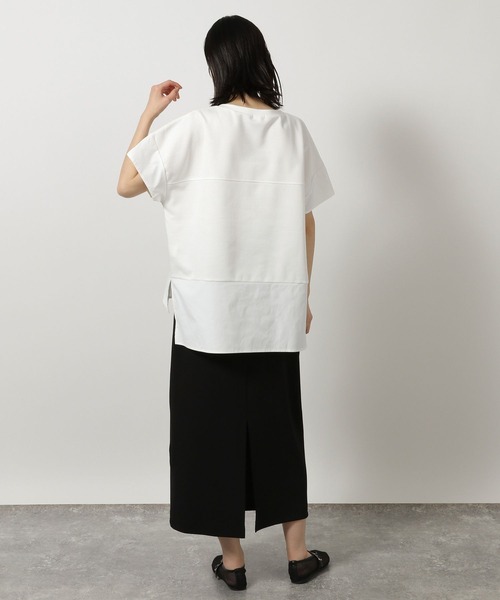 LAKOLE（ラコレ）の「フハクキリカエTEE / 497862（Tシャツ/カットソー・レディース・オフホワイト/ブルー/ブラック・FREE）」の4枚目の写真