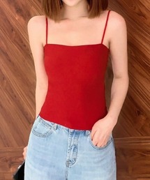 カップ付き ストレートラインキャミソール