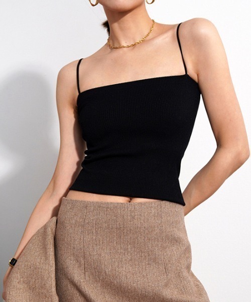 gossip!ロサンゼルス(ゴシップロサンゼルス)の「カップ付き ストレートラインキャミソール(キャミソール・レディース・ホワイト/ブラウン/レッド/ブラック・FREE)」の9枚目の写真