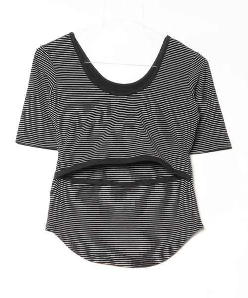 bita.（ビタ）の「バックオープンカップ付きリブトップス（Tシャツ/カットソー・レディース・ブラック/ホワイト・FREE）」の10枚目の写真