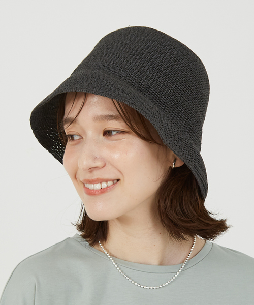 abahouse mavie（アバハウスマヴィ）の「ペーパークロシェハット（ハット・レディース・キャメル/ブラック・フリー）」の2枚目の写真