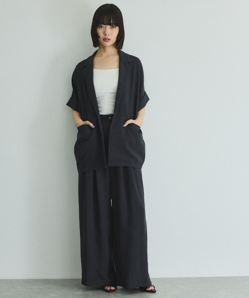 YOKOCHAN バルーンスリーブポイントカラーブラウス