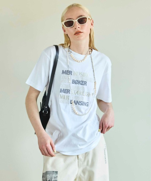 tシャツ LOVE LIFF Embroidery T-shirt/LOVE LIFFエンブロイダリーTシャツ「MAISON SPECIAL/メゾンス LOVE LIFF Embroidery T-shirt/LOVE LIFFエンブロイダリーT