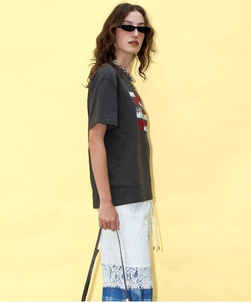 tシャツ LOVE LIFF Embroidery T-shirt/LOVE LIFFエンブロイダリーTシャツ「MAISON SPECIAL/メゾンス LOVE LIFF Embroidery T-shirt/LOVE LIFFエンブロイダリーT