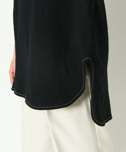 GORGE(ゴージ)の「《配色ステッチ×ラウンドヘム》レディース コットン 半袖Tシャツ ゆったり 体型カバー 春夏秋(Tシャツ/カットソー・レディース・オフホワイト/カーキ/ブラック/グレイッシュベージュ・F)」の17枚目の写真