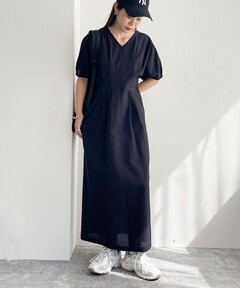 ★ミニー品★ noble カーブシルエットアメスリロングワンピース　38 Noble（ノーブル）の「カーブシルエットアメスリロング