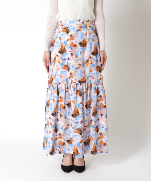 Jines（ジネス）の「アートプリント切替ギャザースカート（スカート・レディース・イエロー/ブルー・38）」の18枚目の写真