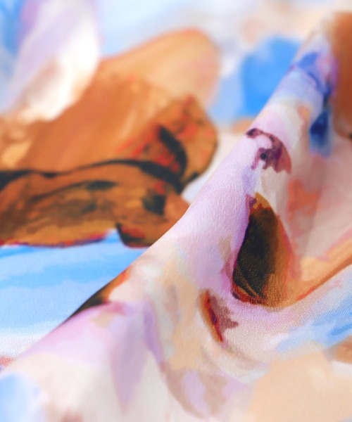 Jines（ジネス）の「アートプリント切替ギャザースカート（スカート・レディース・イエロー/ブルー・38）」の13枚目の写真