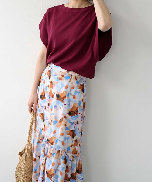 Jines（ジネス）の「アートプリント切替ギャザースカート（スカート・レディース・イエロー/ブルー・38）」の16枚目の写真