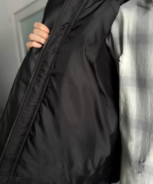 Java（ジャバ）の「《Javaジャバコラボ》寒さ知らずの防寒力！高級感あふれる中綿フェイクレザーモンスターブルゾン（ダウンジャケット/コート・メンズ・ブラック・X-LARGE/MEDIUM/LARGE）」の11枚目の写真