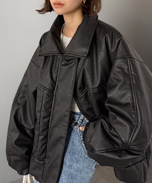 Java（ジャバ）の「《Javaジャバコラボ》寒さ知らずの防寒力！高級感あふれる中綿フェイクレザーモンスターブルゾン（ダウンジャケット/コート・メンズ・ブラック・X-LARGE/MEDIUM/LARGE）」の6枚目の写真