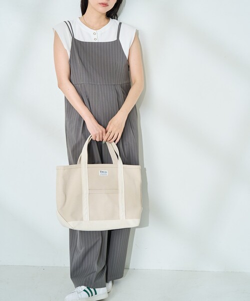 FREAK'S STORE（フリークスストア）の「<接触冷感/UVカット>機能素材 イージーサロペット（サロペット/オーバーオール・レディース・グレー/ブラック・ﾌﾘ-）」の17枚目の写真