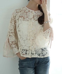 Sawa a la mode | 総花柄レースフレアスリーブブラウス(シャツ/ブラウス)