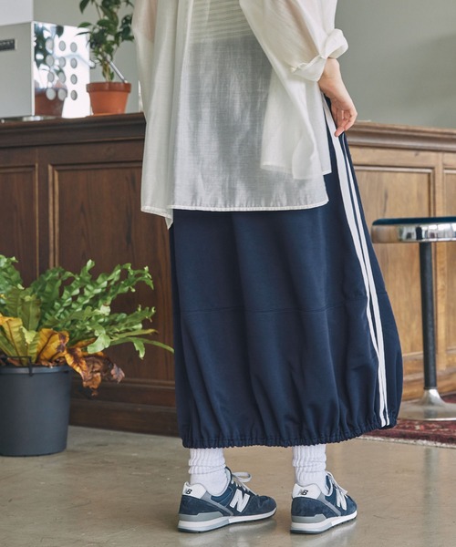 U.S. POLO ASSN.（ユーエスポロアッスン）の「U.S. POLO ASSN. / ユーエスポロアッスン 別注 サイドライン バルーン ジャージスカート（スカート・レディース・ネイビー/ブラック・S/M）」の8枚目の写真