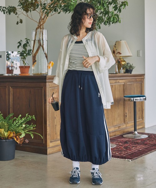 U.S. POLO ASSN.（ユーエスポロアッスン）の「U.S. POLO ASSN. / ユーエスポロアッスン 別注 サイドライン バルーン ジャージスカート（スカート・レディース・ネイビー/ブラック・S/M）」の9枚目の写真