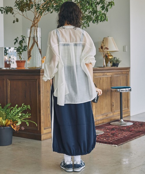 U.S. POLO ASSN.（ユーエスポロアッスン）の「U.S. POLO ASSN. / ユーエスポロアッスン 別注 サイドライン バルーン ジャージスカート（スカート・レディース・ネイビー/ブラック・S/M）」の12枚目の写真