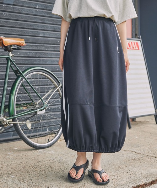 U.S. POLO ASSN.（ユーエスポロアッスン）の「U.S. POLO ASSN. / ユーエスポロアッスン 別注 サイドライン バルーン ジャージスカート（スカート・レディース・ネイビー/ブラック・S/M）」の15枚目の写真