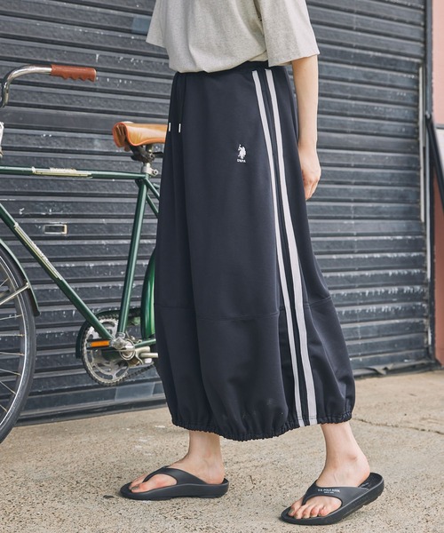 U.S. POLO ASSN.（ユーエスポロアッスン）の「U.S. POLO ASSN. / ユーエスポロアッスン 別注 サイドライン バルーン ジャージスカート（スカート・レディース・ネイビー/ブラック・S/M）」の16枚目の写真