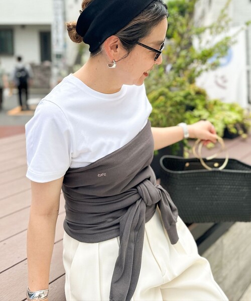 Rie Miller(リエミラー)の「《手洗い可能》2WAYビスチェ(ニット/セーター・レディース・チャコールグレー/ベージュ・38)」の2枚目の写真