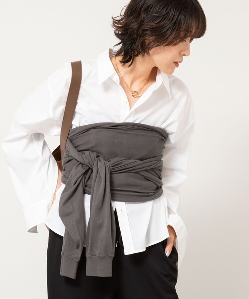 Rie Miller(リエミラー)の「《手洗い可能》2WAYビスチェ(ニット/セーター・レディース・チャコールグレー/ベージュ・38)」の13枚目の写真