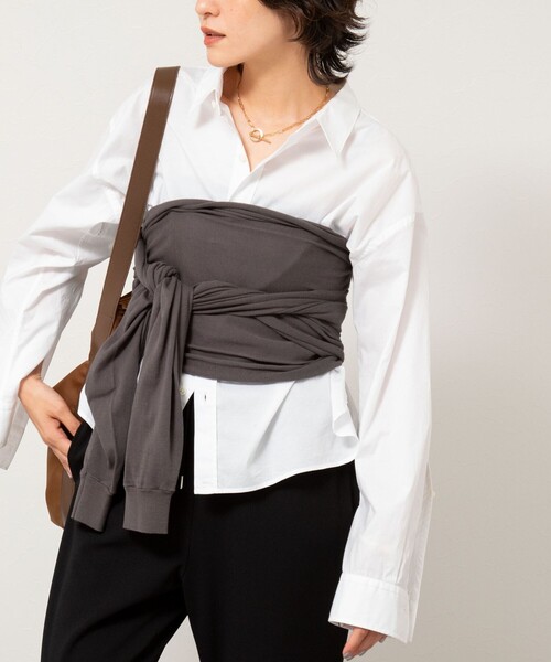 Rie Miller(リエミラー)の「《手洗い可能》2WAYビスチェ(ニット/セーター・レディース・チャコールグレー/ベージュ・38)」の12枚目の写真