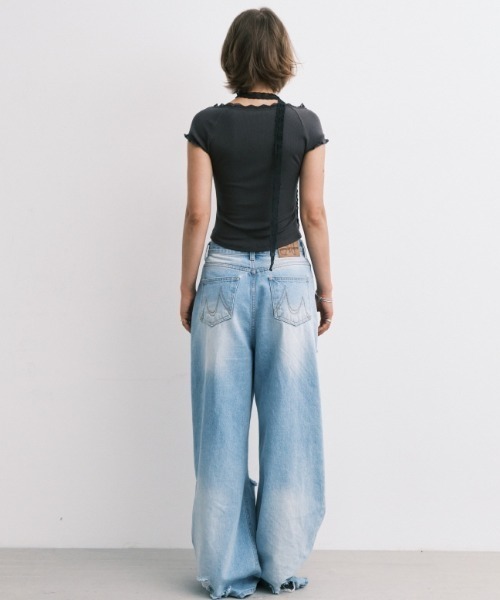 Midnight Move（ミッドナイトムーブ）の「A'GEM/9 × .kom 『MIDNIGHT MOVE/ミッドナイトムーブ』 DG WS PANTS/DG WS パンツ（デニムパンツ・レディース・ブラック/ブルー・S/M）」の7枚目の写真