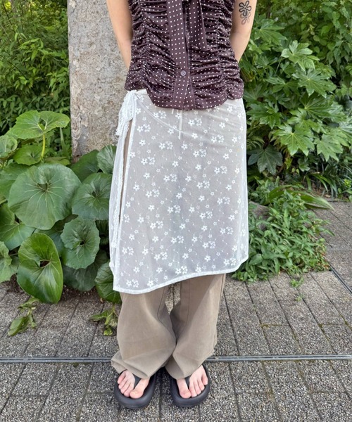 セール！国内配送 セザンヌ 花柄 フリル ラップ ミニ スカート フリルチュチュスカート[品番：TRNW0001414]｜FUN（ファン）の