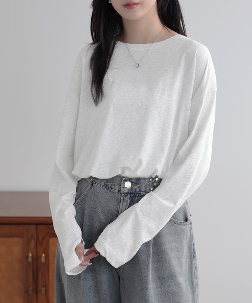 SUNFLOWER EIGHT(サンフラワーエイト)の「スラブ風オーバーシアートップス(その他トップス・レディース・チャコール/オートミール/ブラック/ホワイト・FREE)」の6枚目の写真