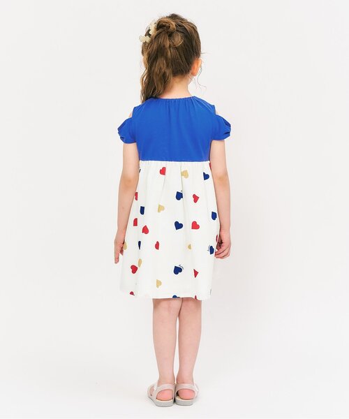 apres les cours(アプレレクール)の「【リンク/ジュニア対応】3柄オフショルリボンドッキングワンピース(ワンピース・キッズ・ブルー/レッド/イエロー・80/90/100/110/120/130/140)」の6枚目の写真