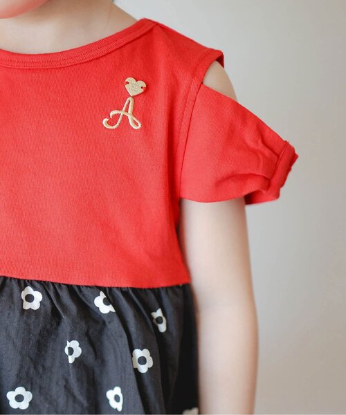 apres les cours(アプレレクール)の「【リンク/ジュニア対応】3柄オフショルリボンドッキングワンピース(ワンピース・キッズ・ブルー/レッド/イエロー・80/90/100/110/120/130/140)」の11枚目の写真