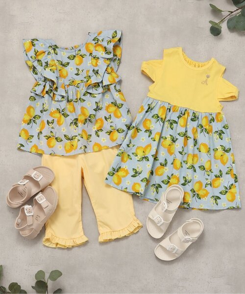 apres les cours(アプレレクール)の「【リンク/ジュニア対応】3柄オフショルリボンドッキングワンピース(ワンピース・キッズ・ブルー/レッド/イエロー・80/90/100/110/120/130/140)」の18枚目の写真