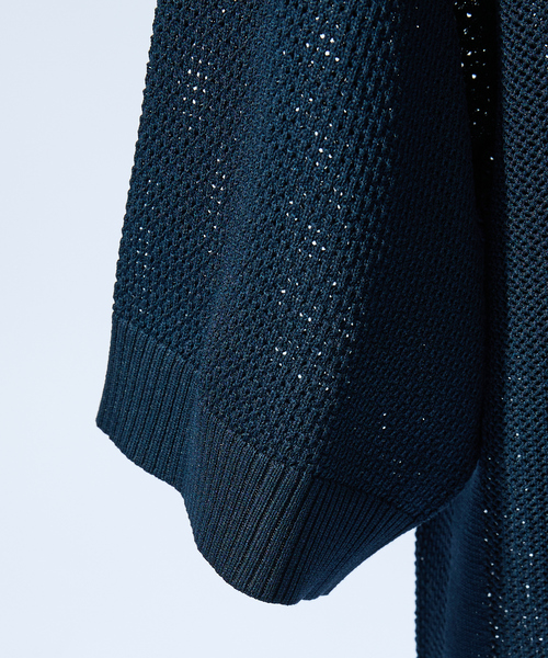 ABAHOUSE(アバハウス)の「スキッパー メッシュニット ポロシャツ(ポロシャツ・メンズ・グレー/オレンジ/ダークネイビー・48/46)」の6枚目の写真