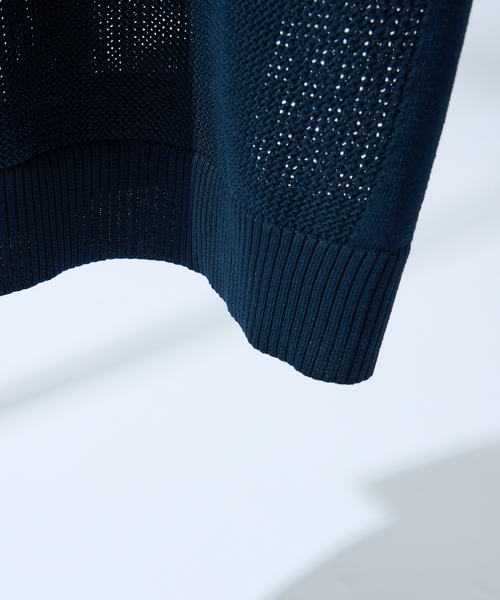 ABAHOUSE(アバハウス)の「スキッパー メッシュニット ポロシャツ(ポロシャツ・メンズ・グレー/オレンジ/ダークネイビー・48/46)」の7枚目の写真