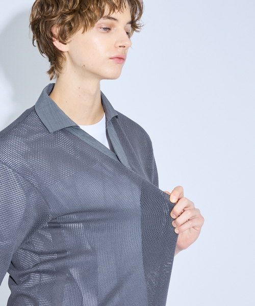 ABAHOUSE(アバハウス)の「スキッパー メッシュニット ポロシャツ(ポロシャツ・メンズ・グレー/オレンジ/ダークネイビー・48/46)」の17枚目の写真