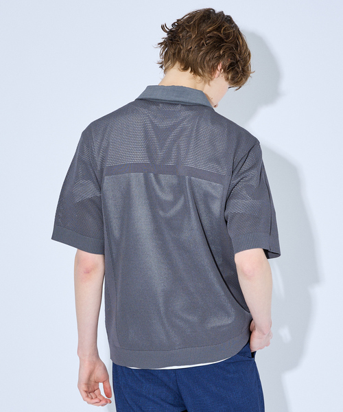 ABAHOUSE(アバハウス)の「スキッパー メッシュニット ポロシャツ(ポロシャツ・メンズ・グレー/オレンジ/ダークネイビー・48/46)」の18枚目の写真