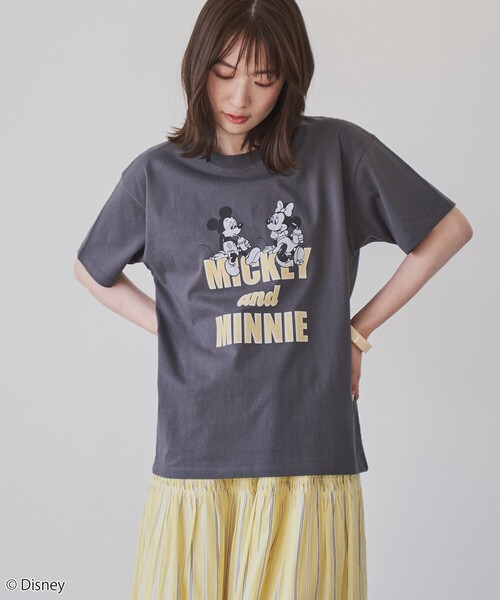 coen(コーエン)の「【MICKEY(ミッキー) / 別注】ミッキー&ミニー / コンパクトプリントTシャツ(Tシャツ/カットソー・レディース・ダークグレー/レッド/オフホワイト・M/L)」の22枚目の写真