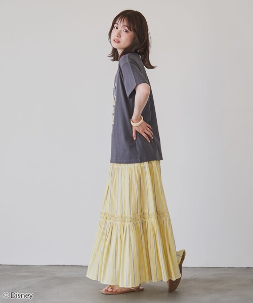 coen(コーエン)の「【MICKEY(ミッキー) / 別注】ミッキー&ミニー / コンパクトプリントTシャツ(Tシャツ/カットソー・レディース・ダークグレー/レッド/オフホワイト・M/L)」の5枚目の写真