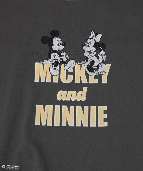 coen(コーエン)の「【MICKEY(ミッキー) / 別注】ミッキー&ミニー / コンパクトプリントTシャツ(Tシャツ/カットソー・レディース・ダークグレー/レッド/オフホワイト・M/L)」の12枚目の写真